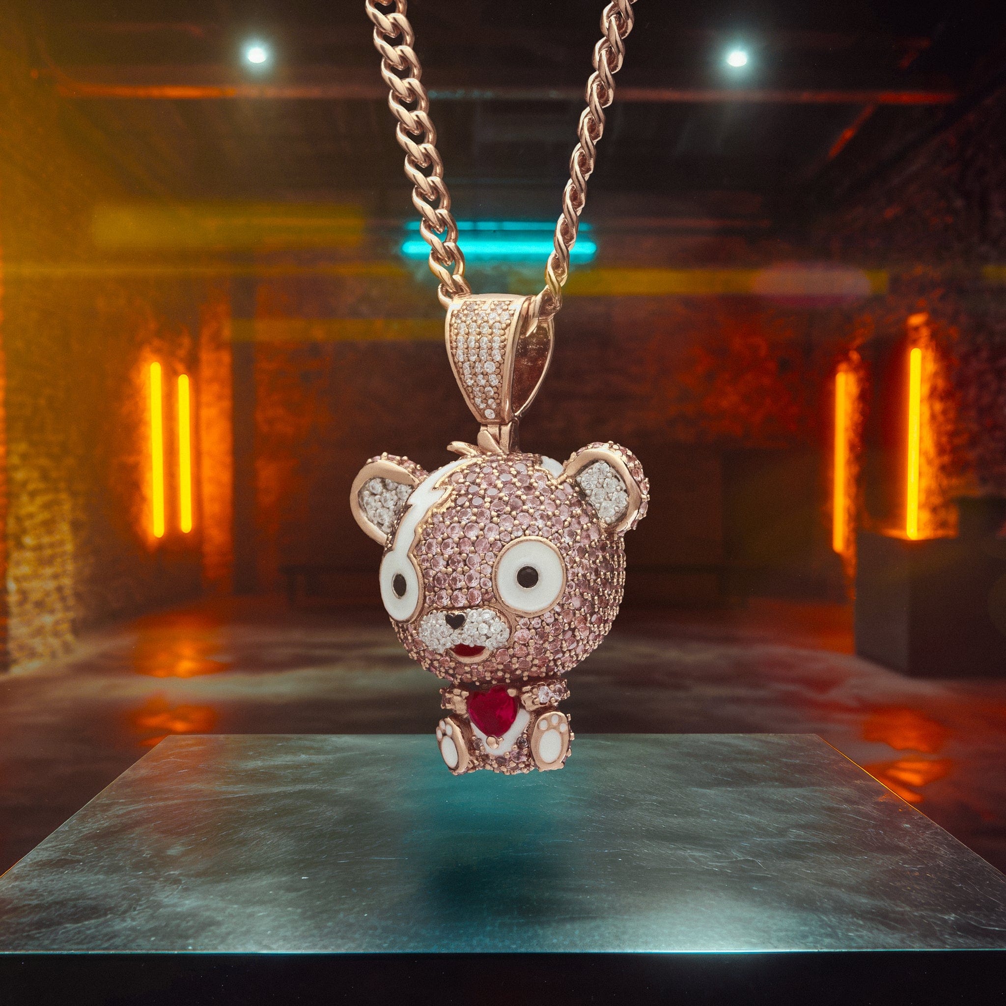 Fortnite x King ice - Cuddlebear Cutie Necklace in 1.5" by King Ice