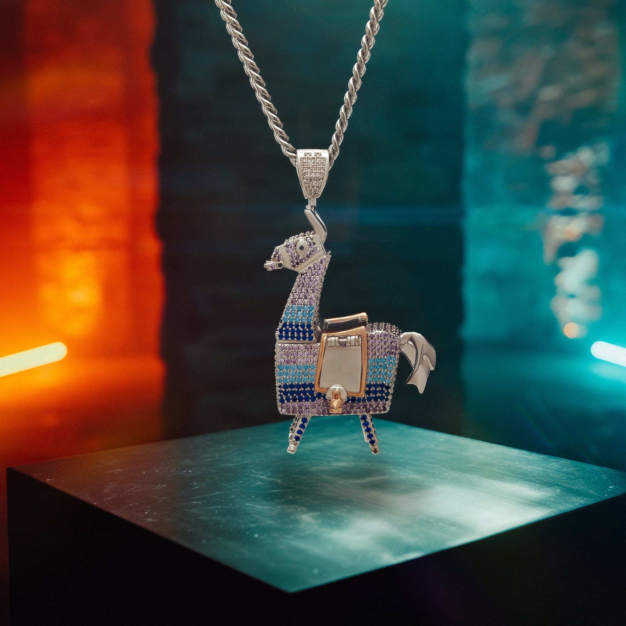 Fortnite x King ice - Supply Llama Stash Necklace in 3" by King Ice