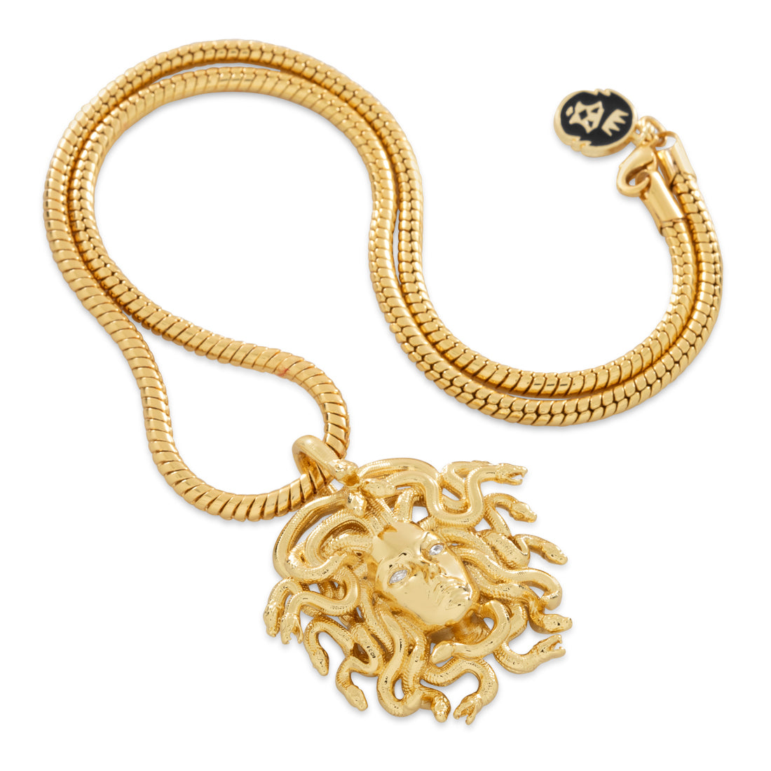 Medusa Necklace in 14K Gold / 2" by King Ice