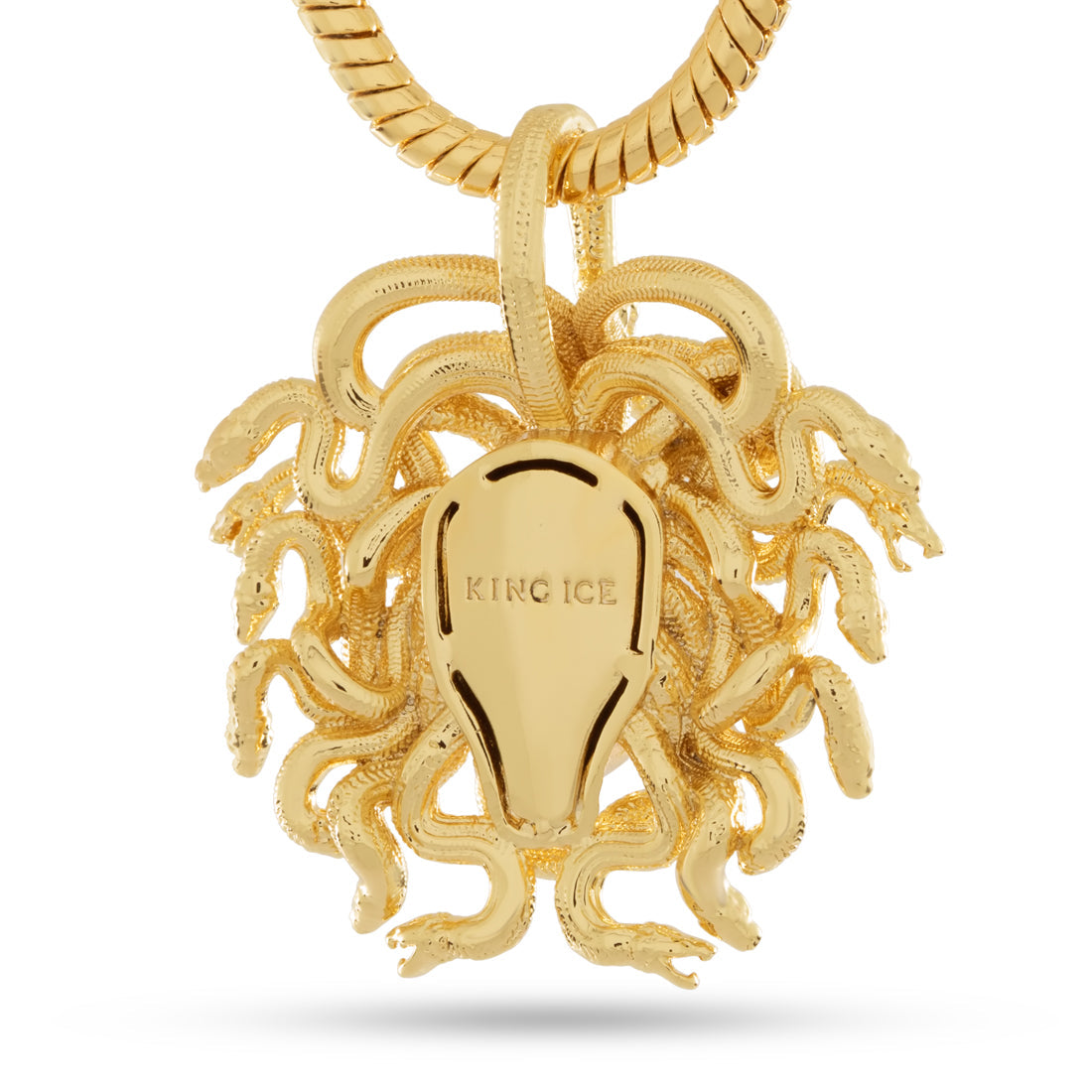 Medusa Necklace in 14K Gold / 2" by King Ice