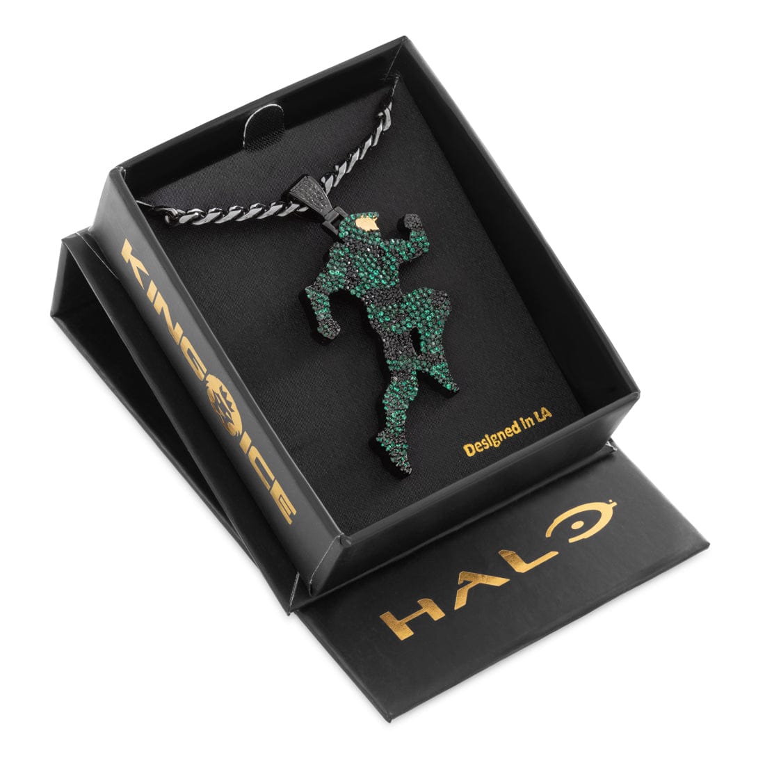 Halo x King Ice - Sprinting Master Chief Necklace in 2.1" by King Ice