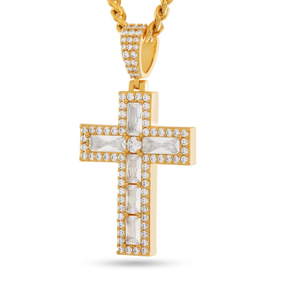 Holdfast Cross Necklace in 18K Gold by King Ice