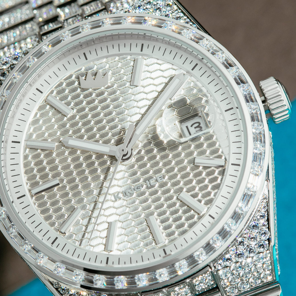 Iced Melrose Automatic Watch: Silver Case / Frost Dial in by King Ice