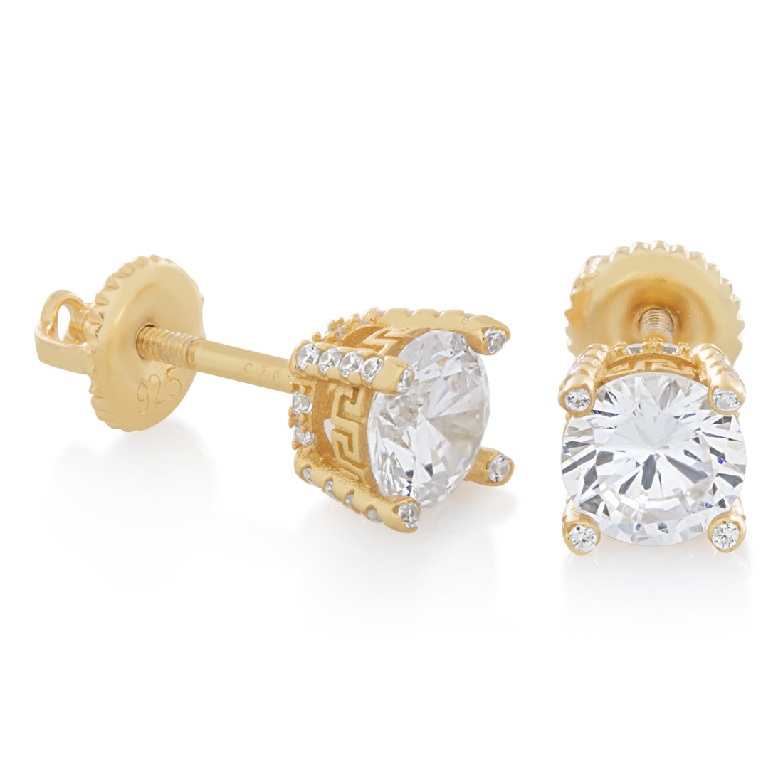 Icy Tennis Earrings in Sterling Silver / 14K Gold / 6mm by King Ice