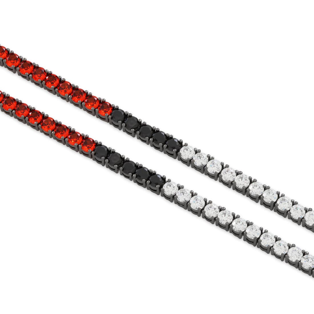 King Ice | Pokémon - 4mm Poké Ball Inspired Tennis Chain in Black Gold / 20" by King Ice