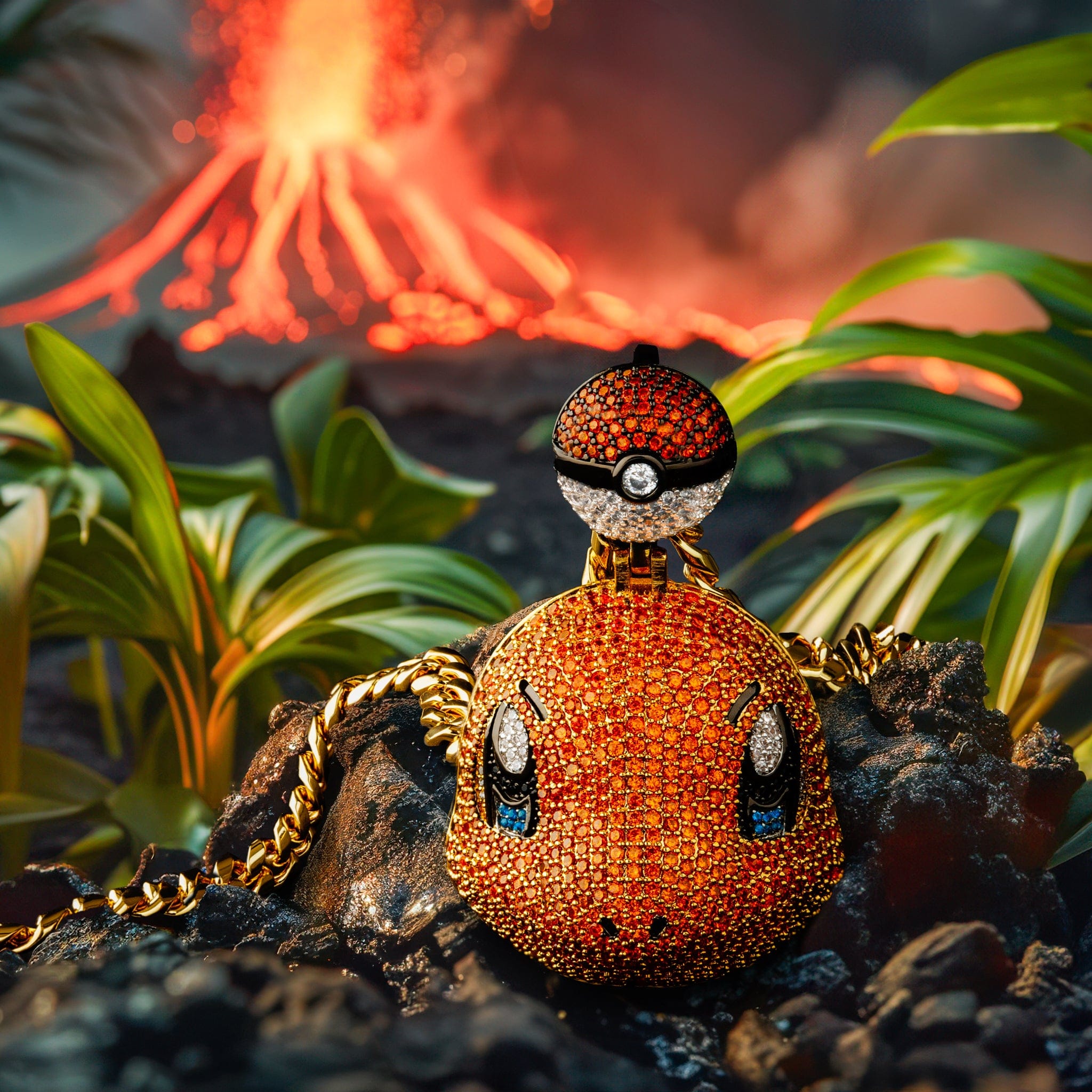 King Ice | Pokémon - Charmander Necklace in 14K Gold / 2.1" by King Ice