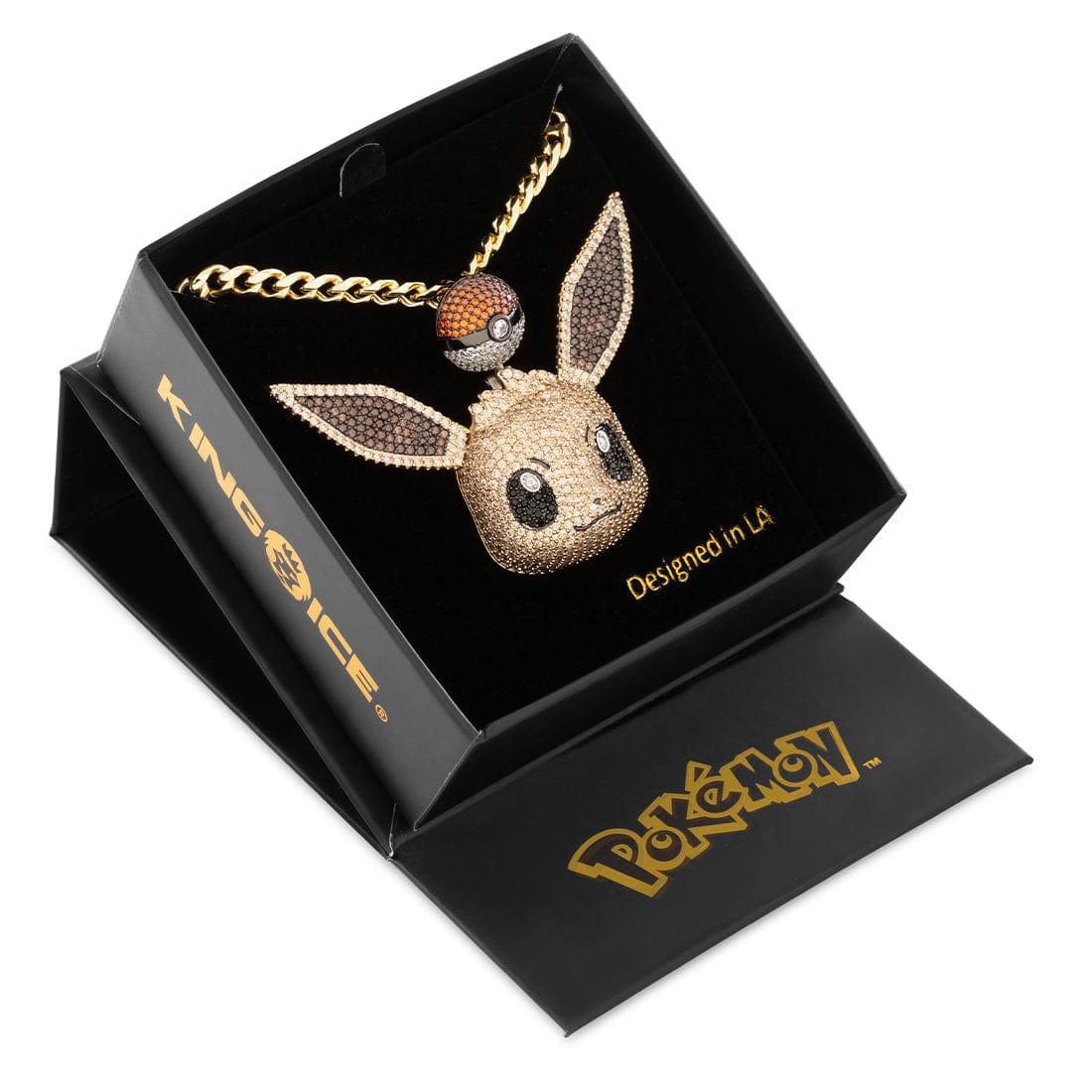 King Ice | Pokémon - Eevee Necklace in 14K Gold / 1.9" by King Ice