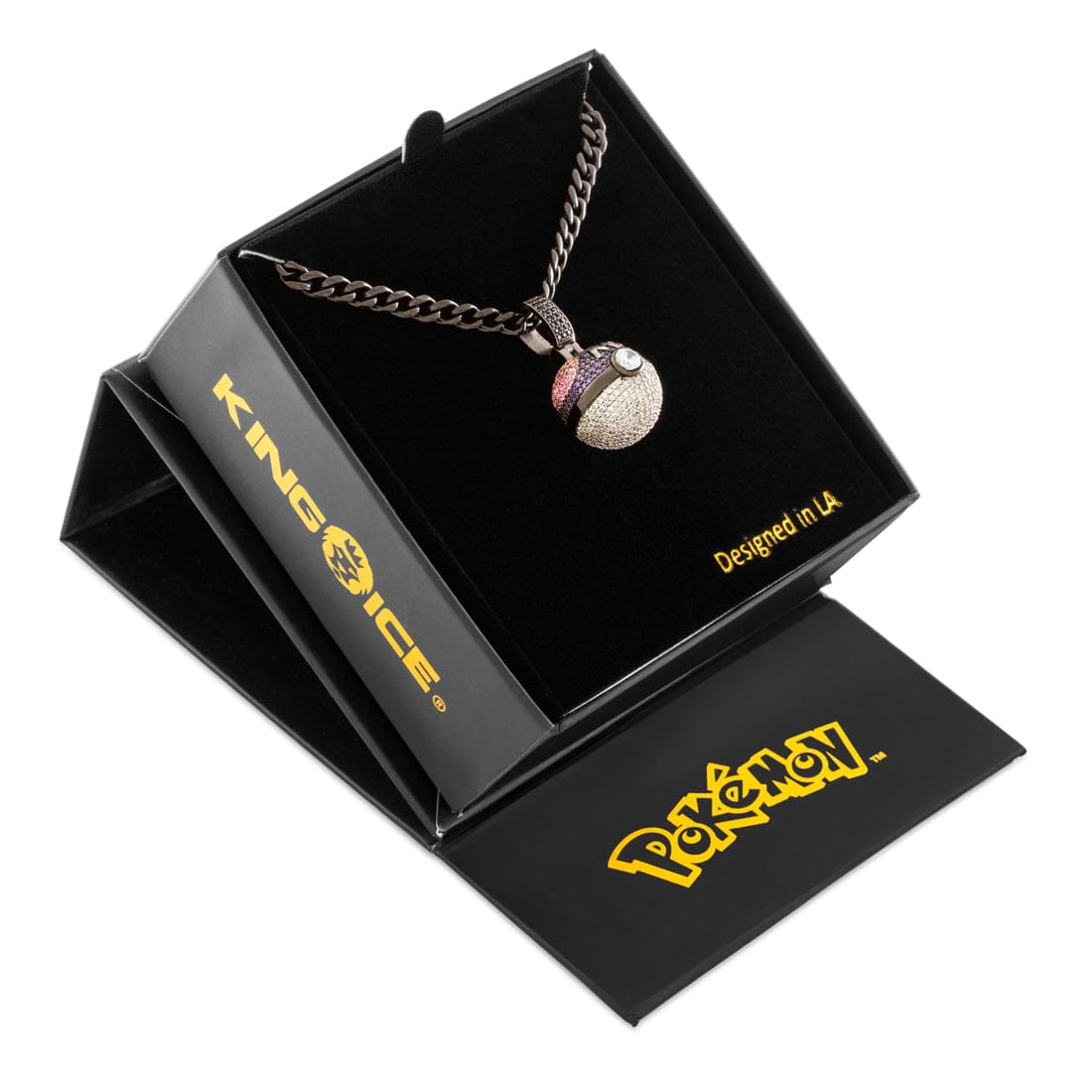 King Ice | Pokémon - Master Ball Necklace in Black Gold / 1.1" by King Ice