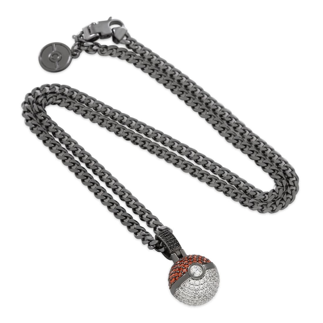 King Ice | Pokémon - Poké Ball Necklace in Black Gold / 1.1" by King Ice