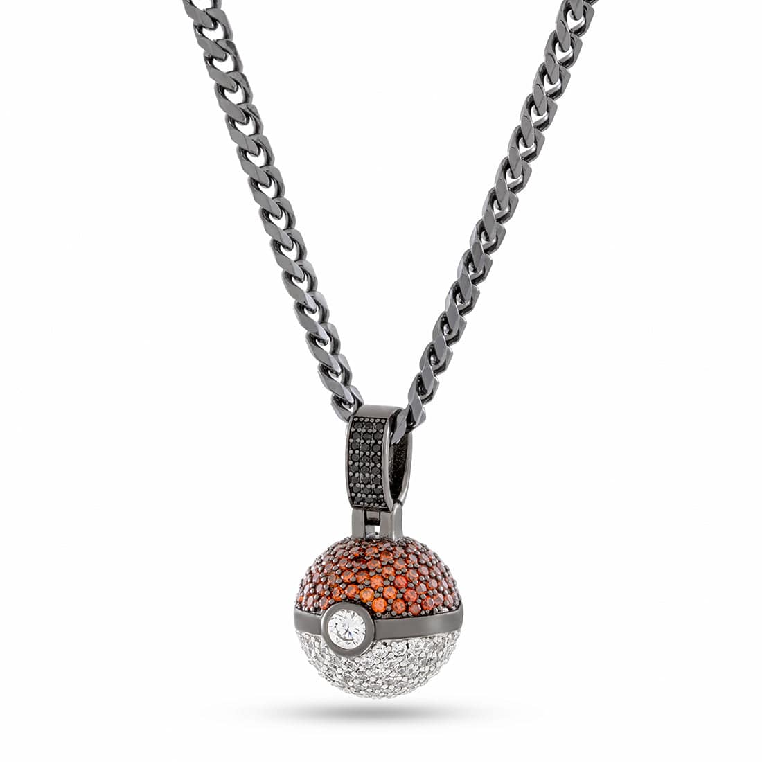 King Ice | Pokémon - Poké Ball Necklace in Black Gold / 1.1" by King Ice