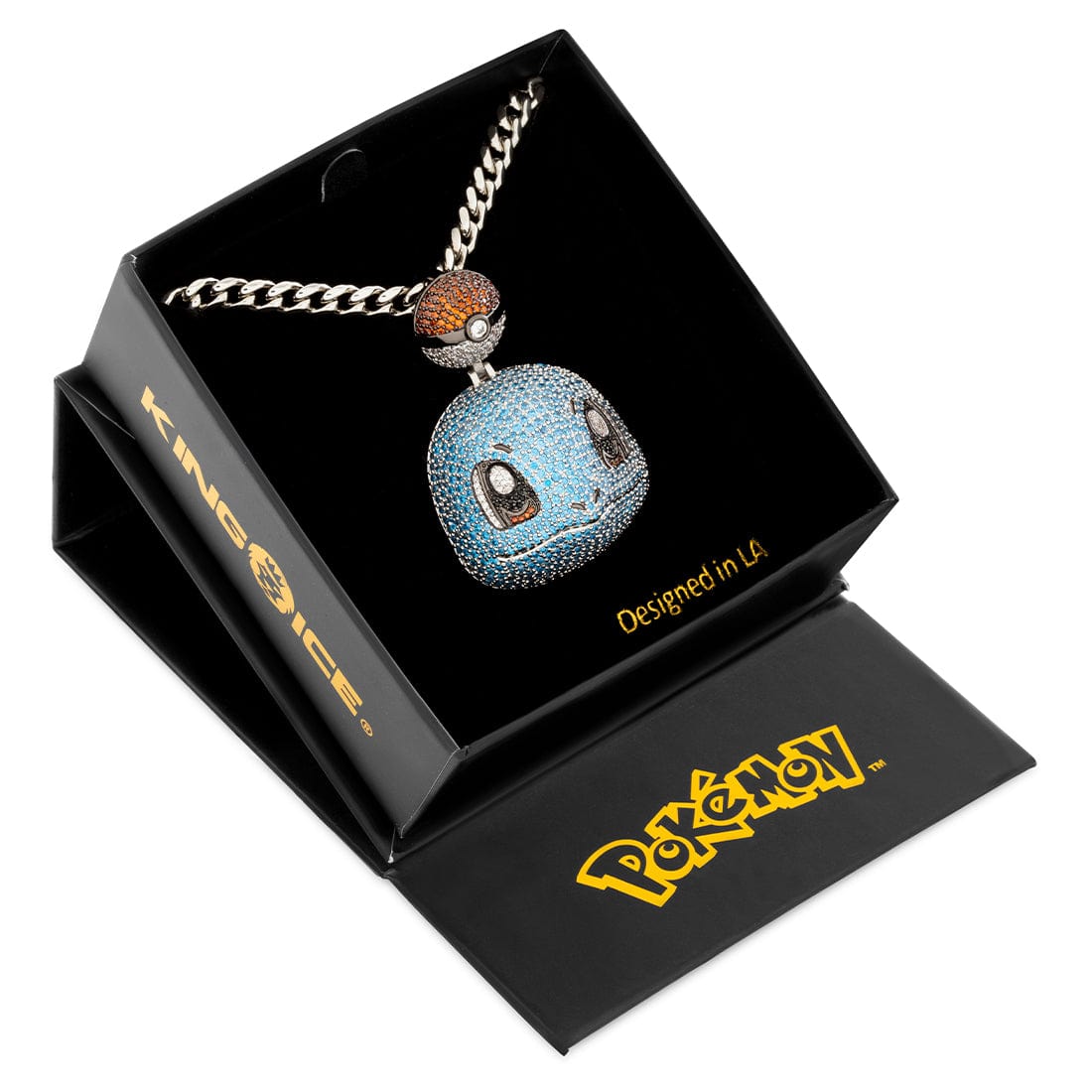 King Ice | Pokémon - Squirtle Necklace in White Gold / 2" by King Ice
