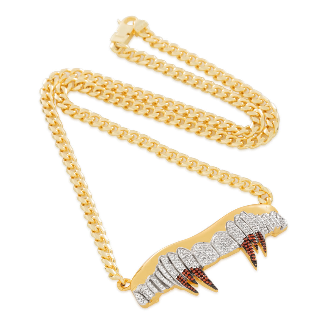 LE Vamp Fangs Necklace in 14K Gold / 1" by King Ice