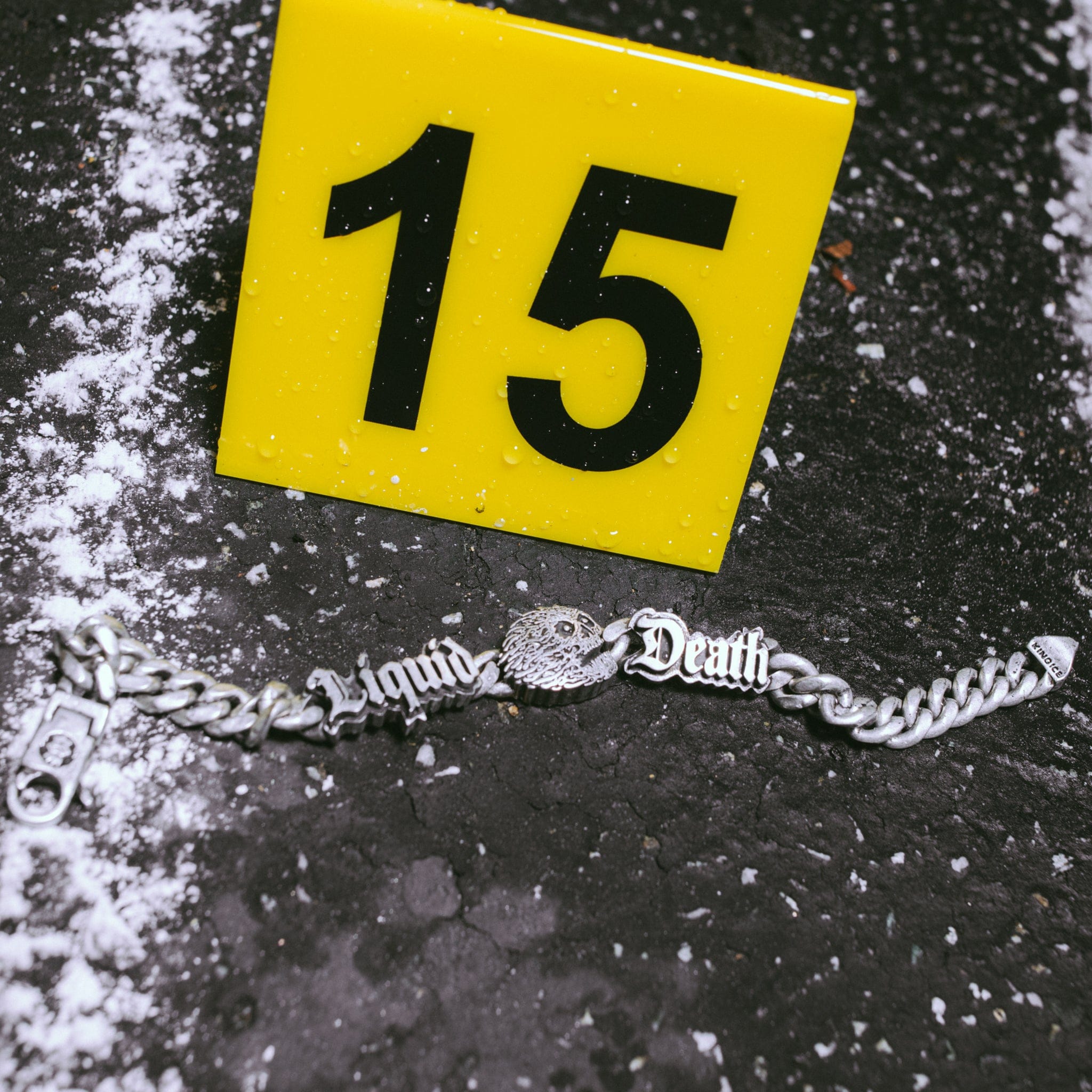 Liquid Death x King Ice - 8mm Skull Bracelet in White Gold / 8" by King Ice