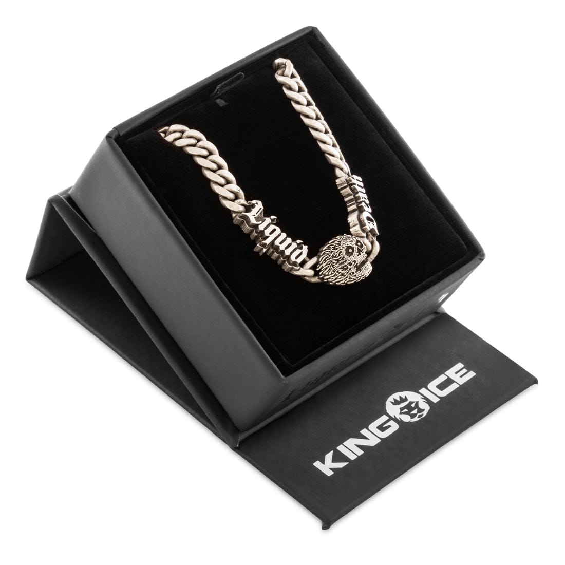 Liquid Death x King Ice - 8mm Skull Bracelet in White Gold / 8" by King Ice