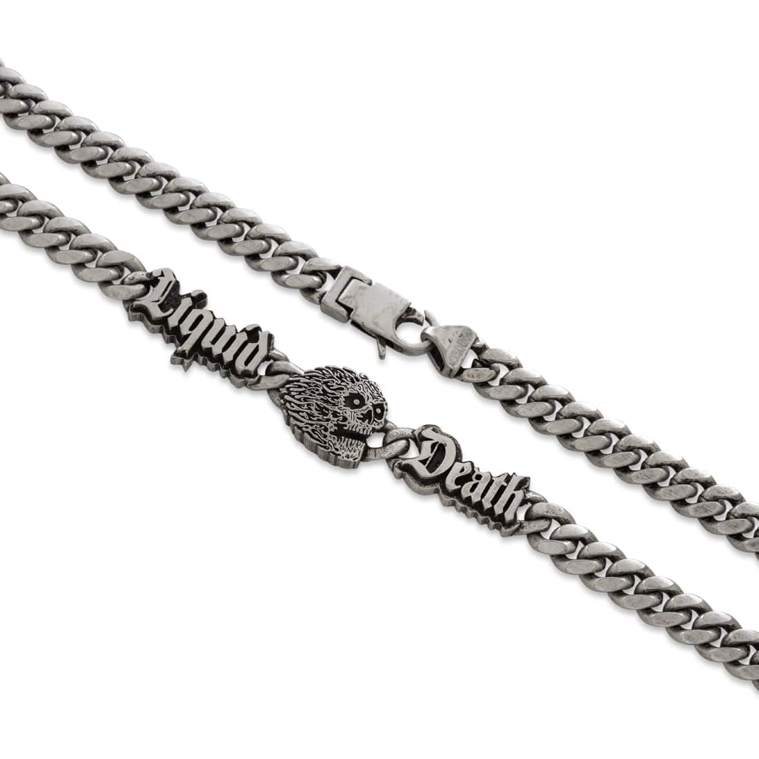 Liquid Death x King Ice - 8mm Skull Chain in White Gold / 20" by King Ice