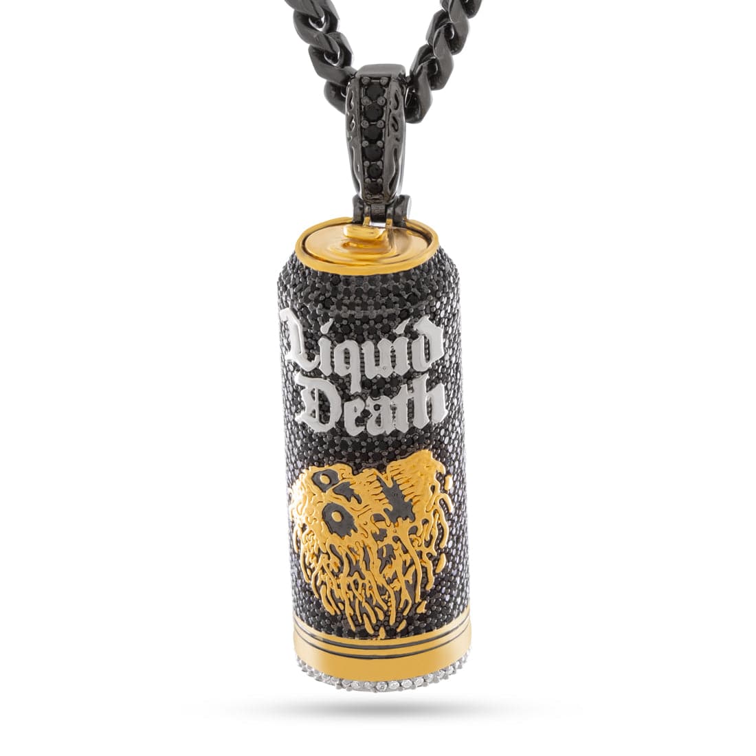 Liquid Death x King Ice - Iced Sparkling Water Can Necklace in Black Gold / 2.6" by King Ice