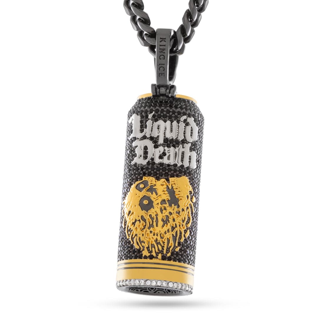 Liquid Death x King Ice - Iced Sparkling Water Can Necklace in Black Gold / 2.6" by King Ice