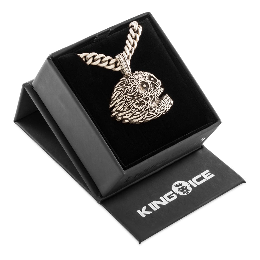 Liquid Death x King Ice - Skull Necklace in White Gold / 1.9" by King Ice