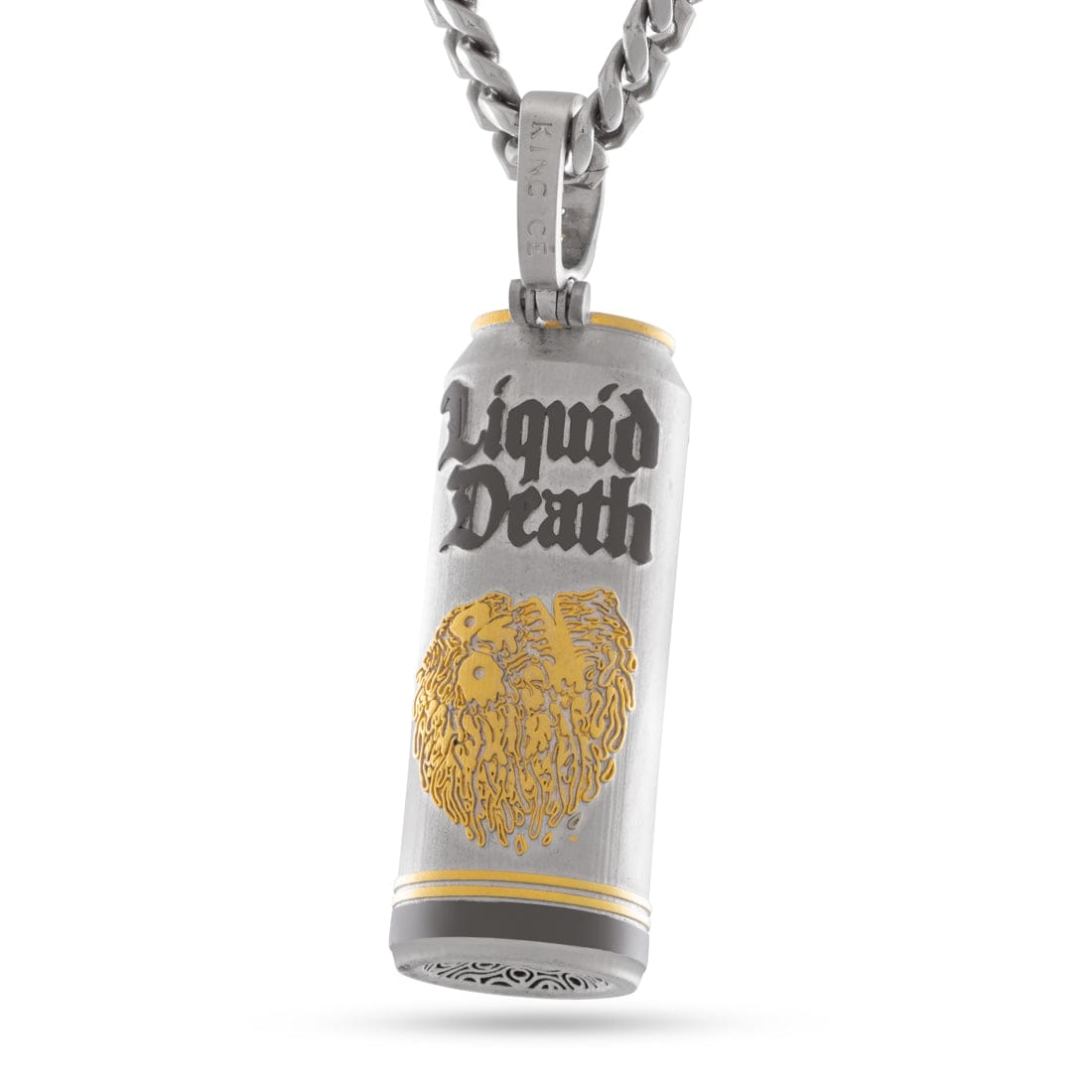Liquid Death x King Ice - Still Water Can Necklace in White Gold / 2.6" by King Ice