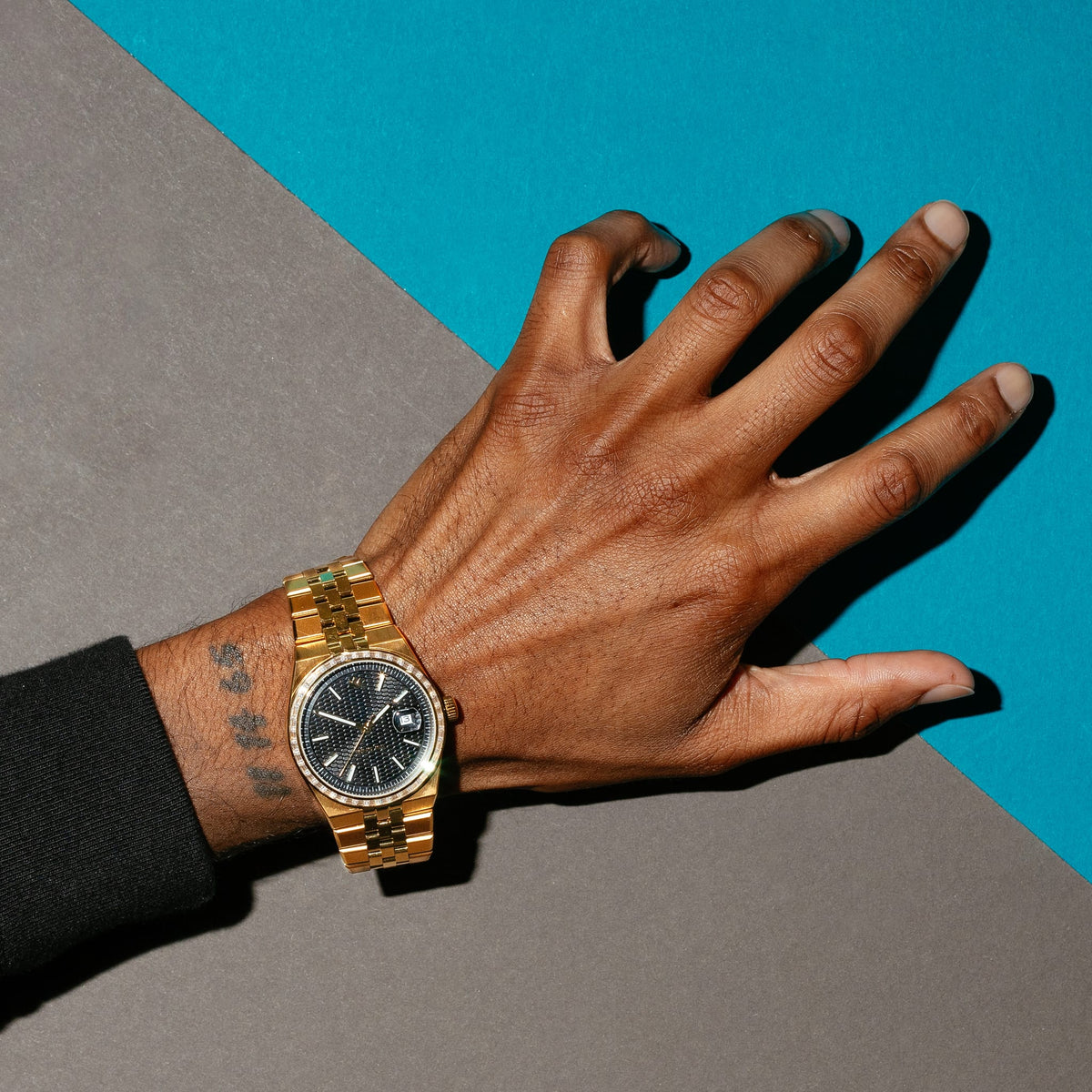 Melrose Automatic Watch: Gold Case / Noir Dial in by King Ice