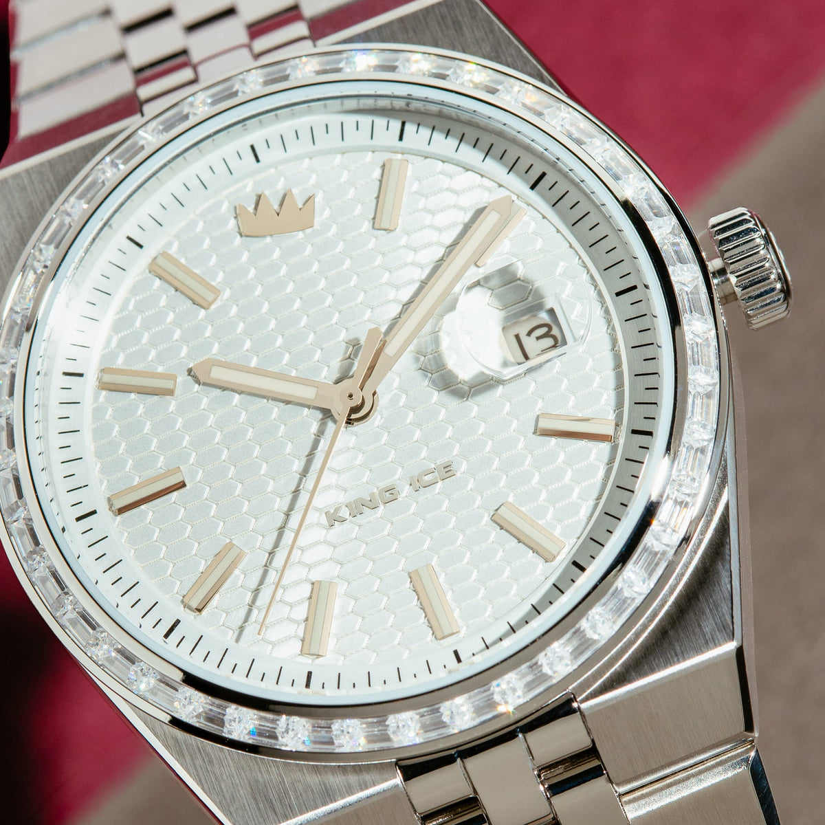Melrose Automatic Watch: Silver Case / Frost Dial in by King Ice