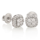 Moissanite Layered Stud Earrings  in  Sterling Silver / White Gold / 6mm by King Ice