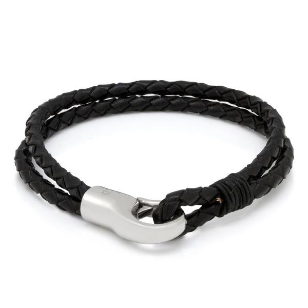 Onyx Hook Bracelet by MARZ in Leather / Black / 8.5" by King Ice