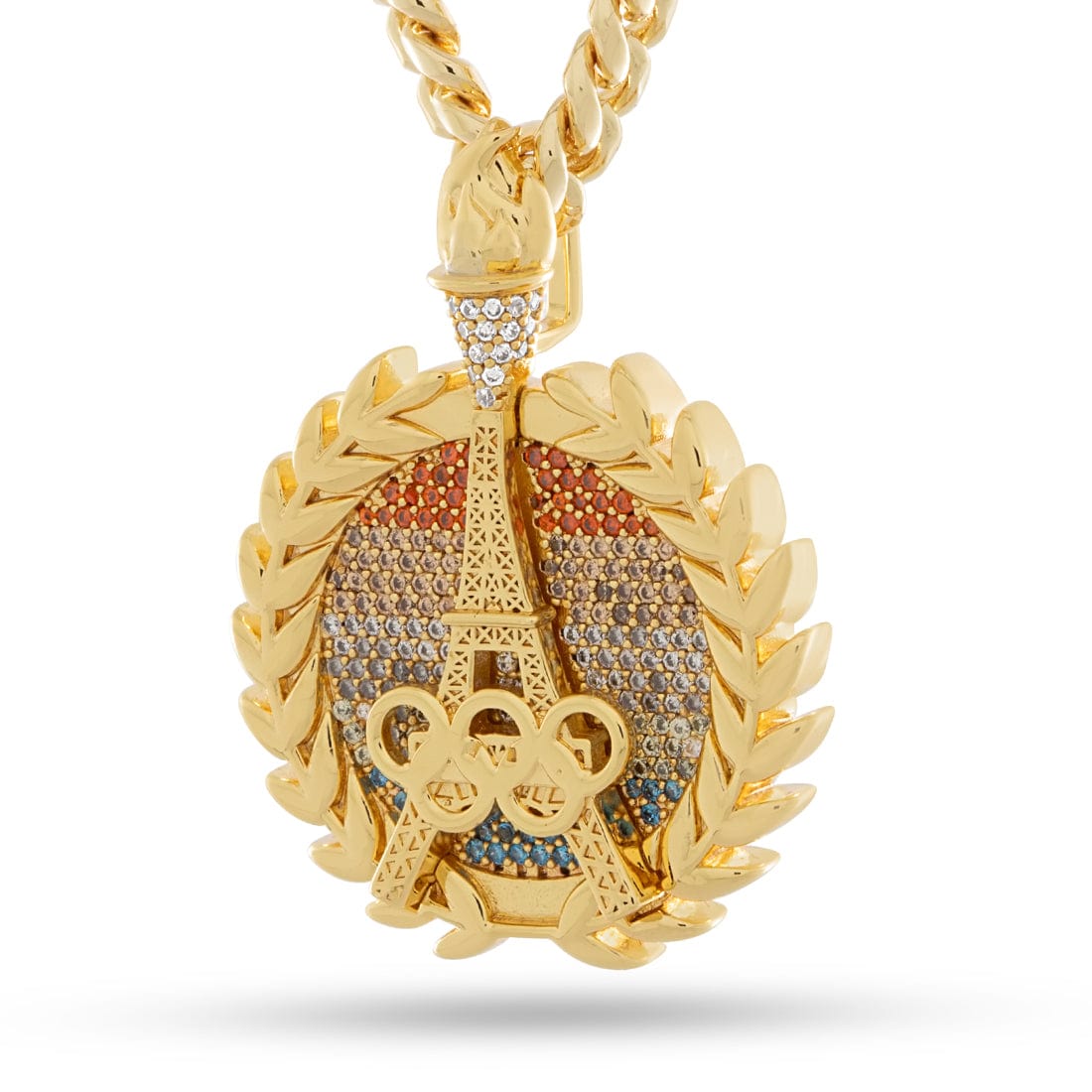 Paris '24 Commemorative Gold Medal Necklace in 14K Gold / 1.6" by King Ice