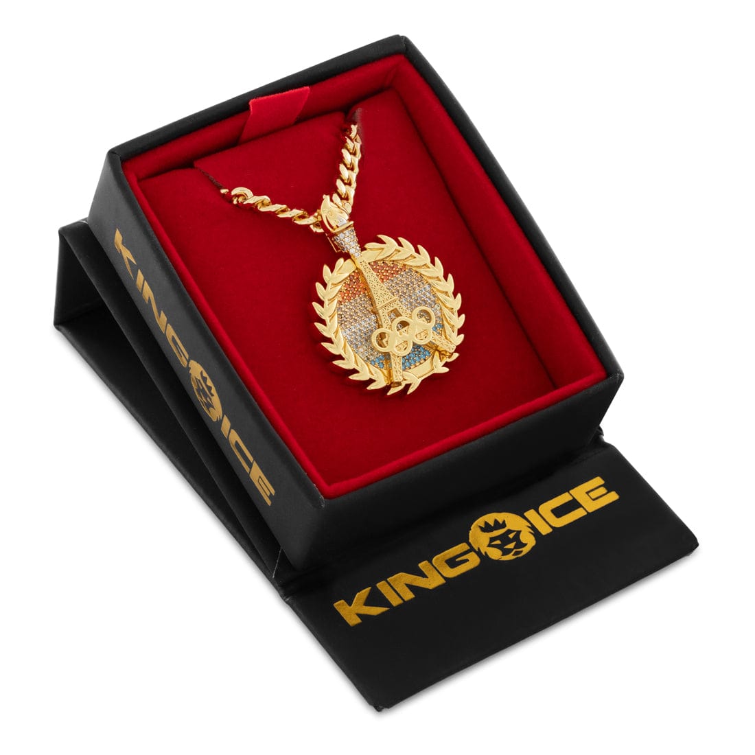 Paris '24 Commemorative Gold Medal Necklace in 14K Gold / 1.6" by King Ice