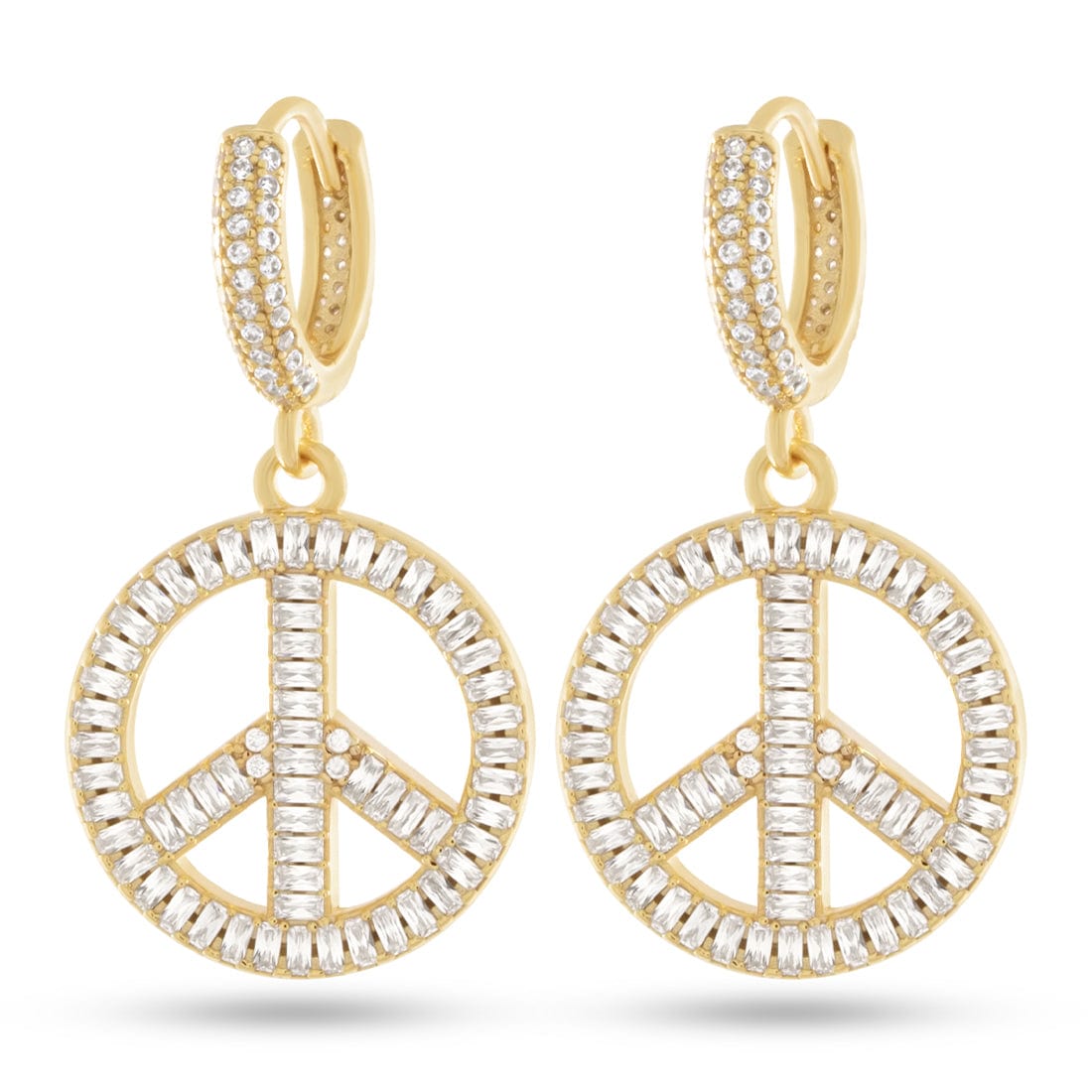 Peace and Love Earrings in Sterling Silver / 14K Gold by King Ice