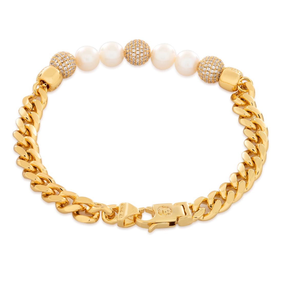 Pearl of Wisdom Bracelet in Gold Plated / 14K Gold / 8" by King Ice