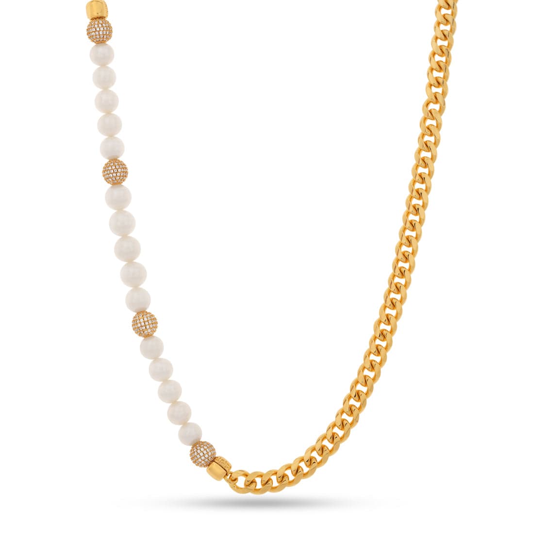 Pearl of Wisdom Chain  in  Gold Plated / 14K Gold / 20" Mens Chains