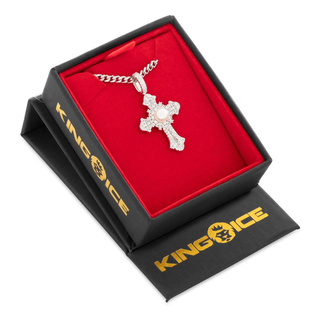 Pearl of Wisdom Cross Necklace in by King Ice