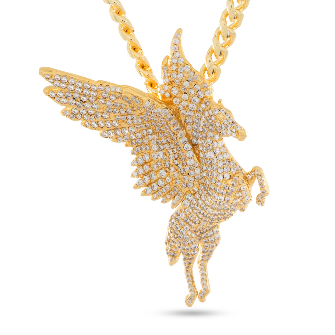 Pegasus Necklace in 14K Gold / 2.4" by King Ice