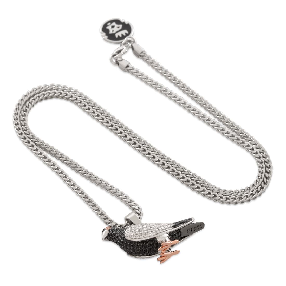 Pigeon Necklace in White Gold by King Ice
