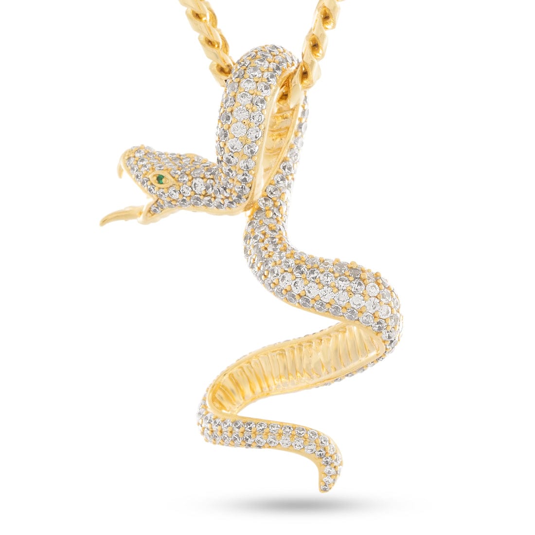Pit Viper Necklace in 2.1" / 14K Gold by King Ice