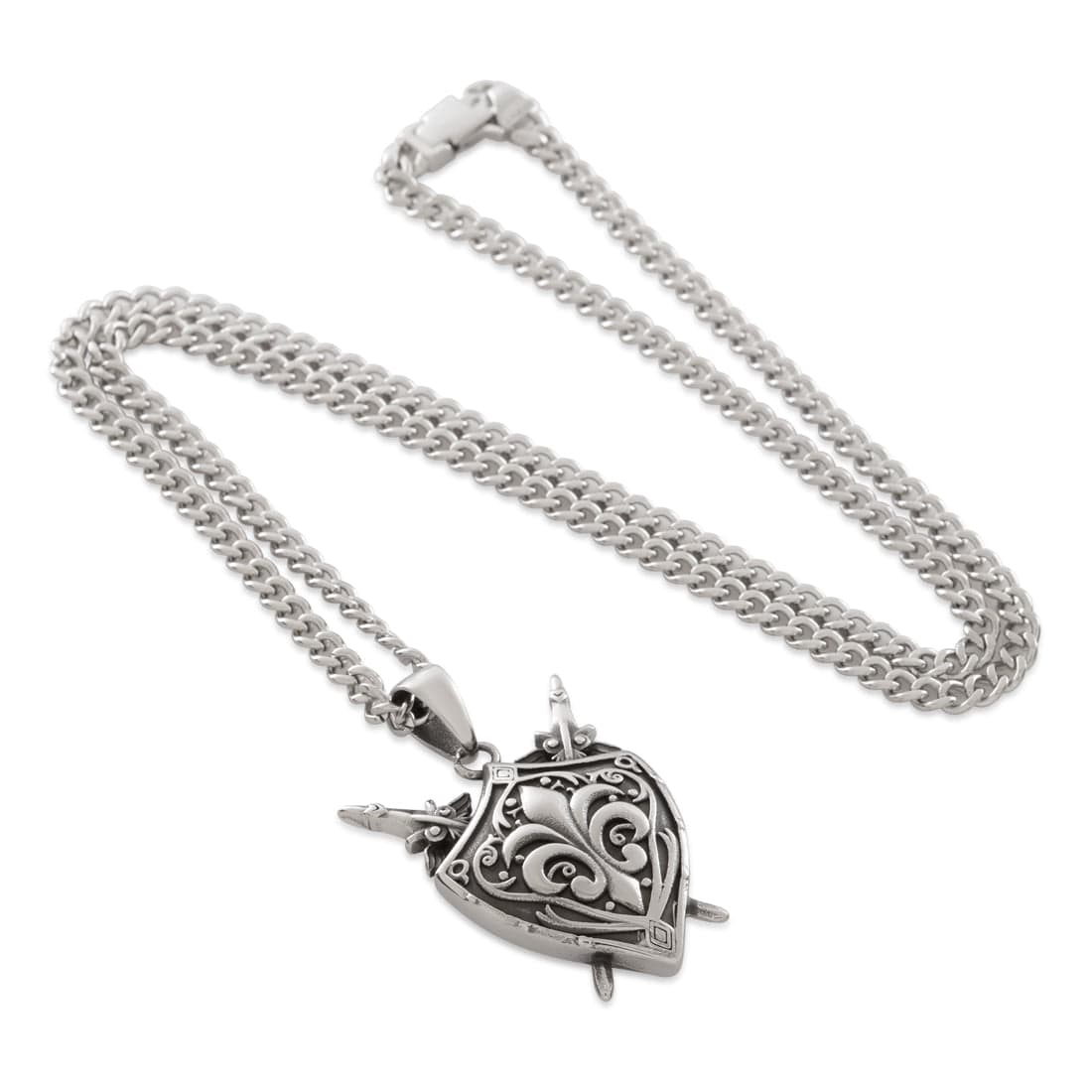Rebel Arms Shield Necklace in 1.7" by King Ice