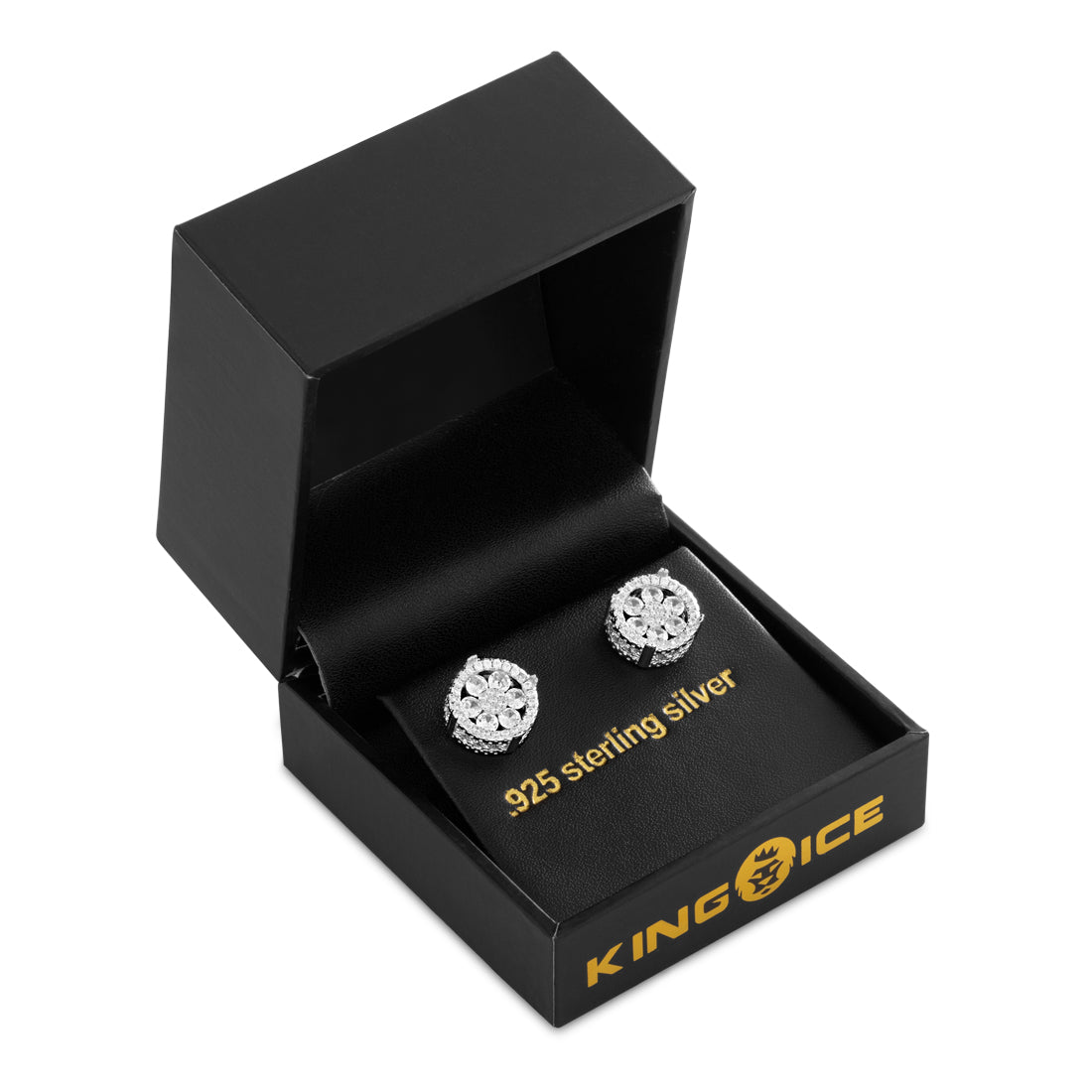 Round Cluster Stud Earrings in by King Ice