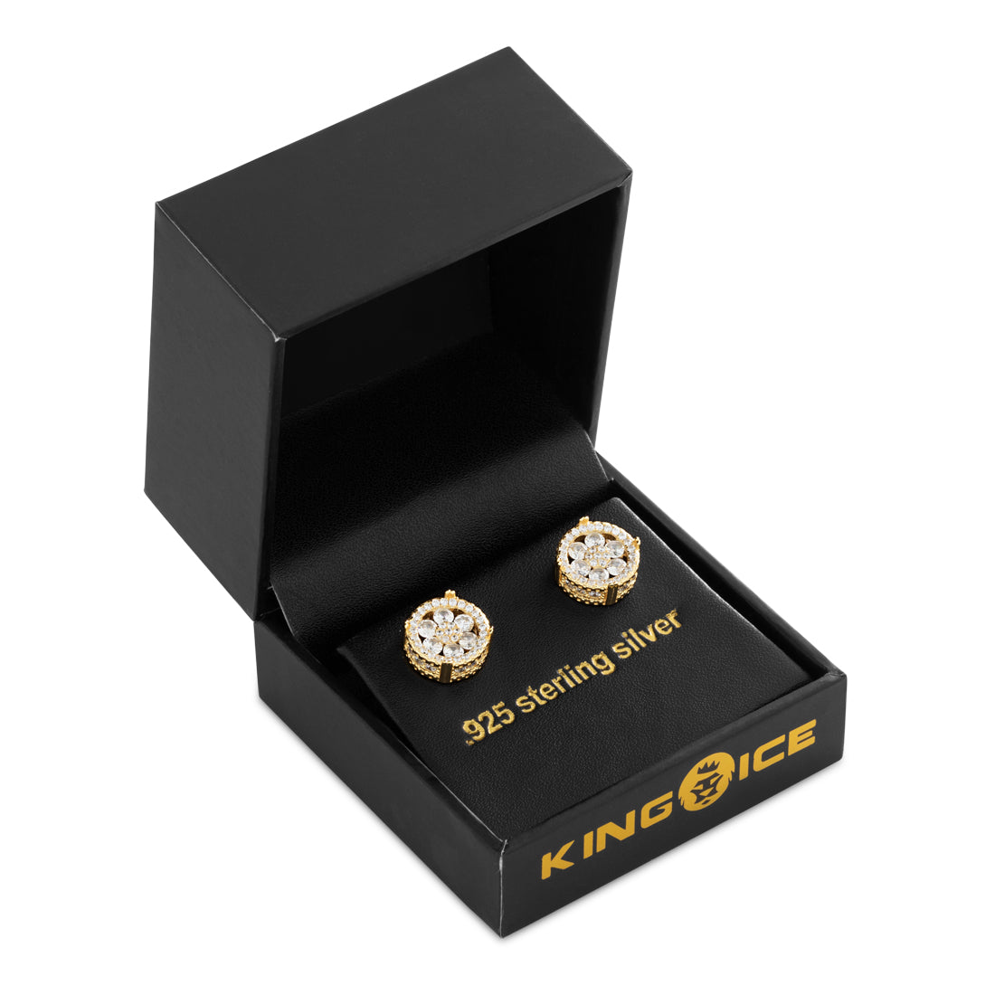 Round Cluster Stud Earrings in by King Ice