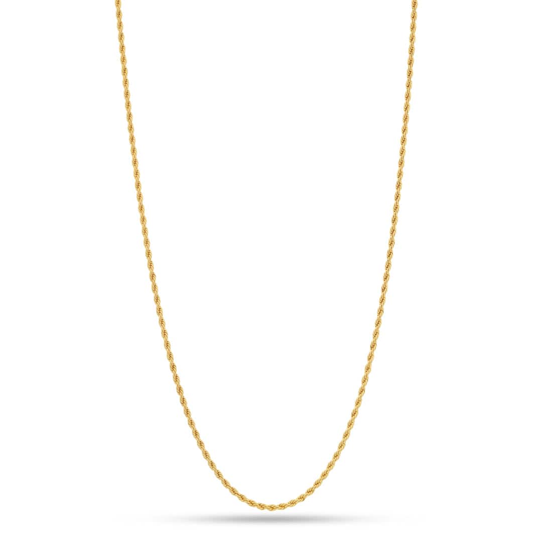 Solid Gold 3mm Rope Chain in Solid Gold / 14K Gold / 18" by King Ice