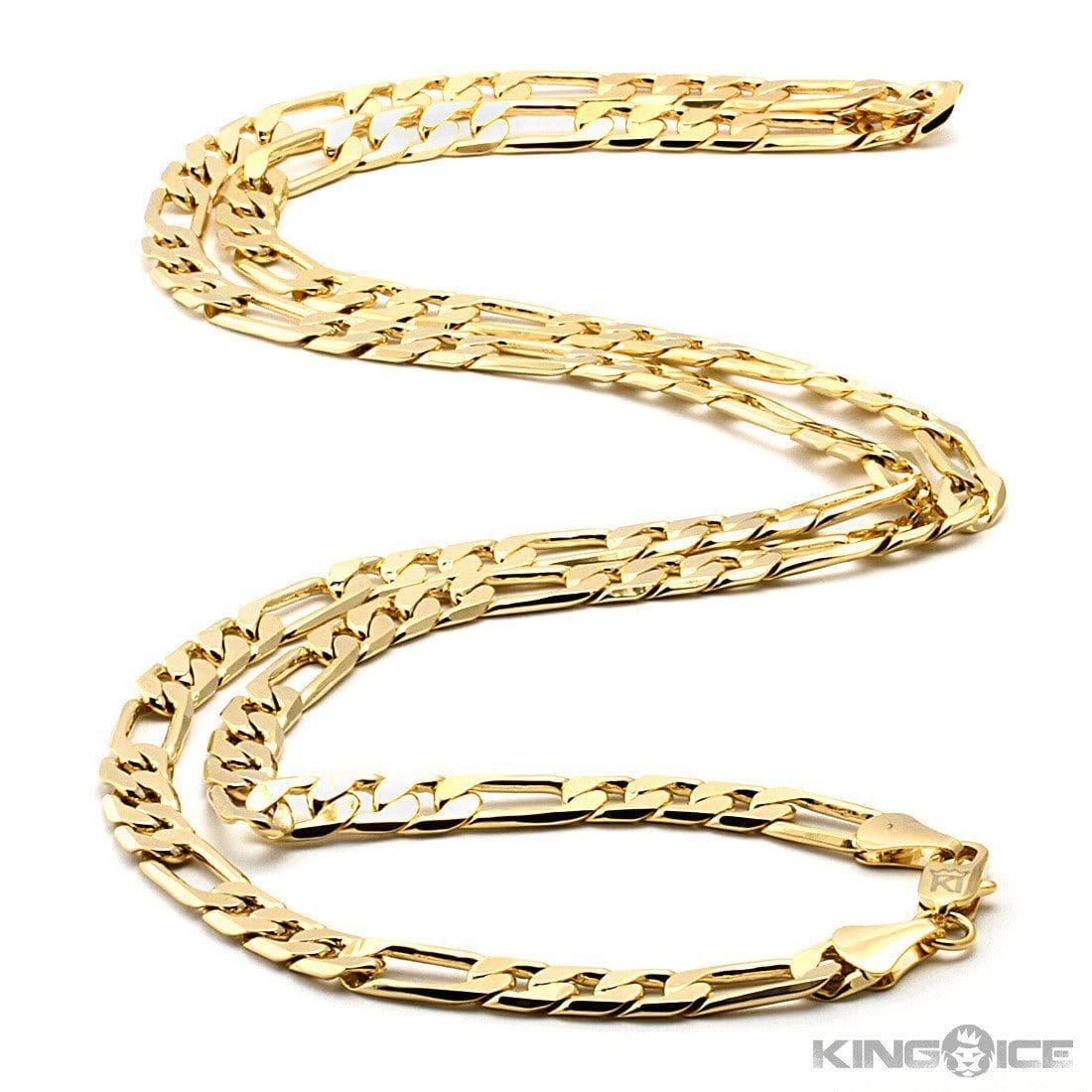 Solid Gold 5mm Figaro Chain in by King Ice