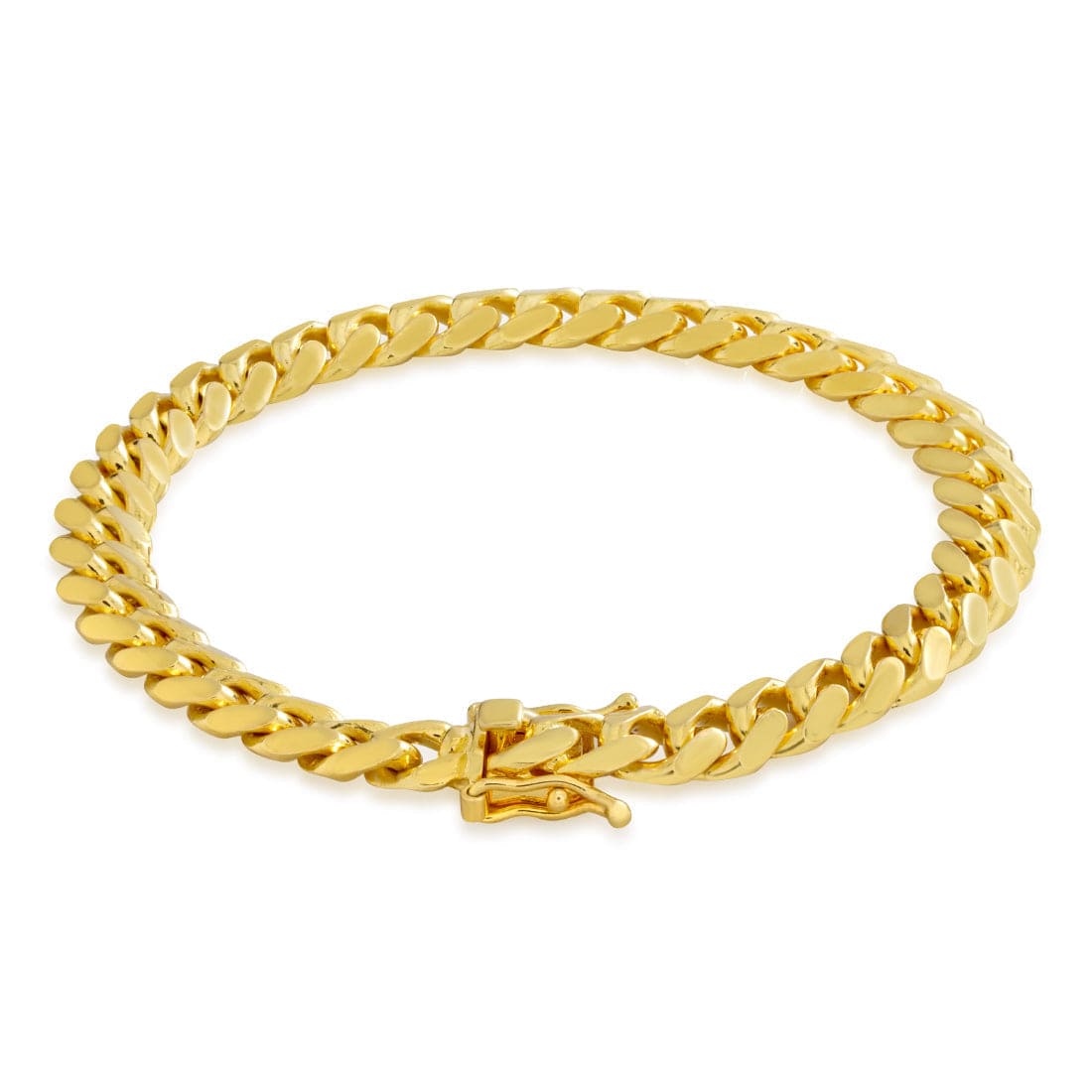 Solid Gold 5mm Miami Cuban Link Bracelet in Solid Gold / 14K Gold / 8" by King Ice