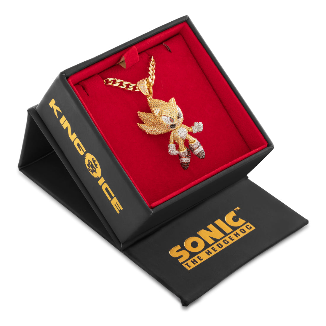 Sonic the Hedgehog x King Ice - Fast Super Sonic Necklace in 14K Gold / 2.3" by King Ice