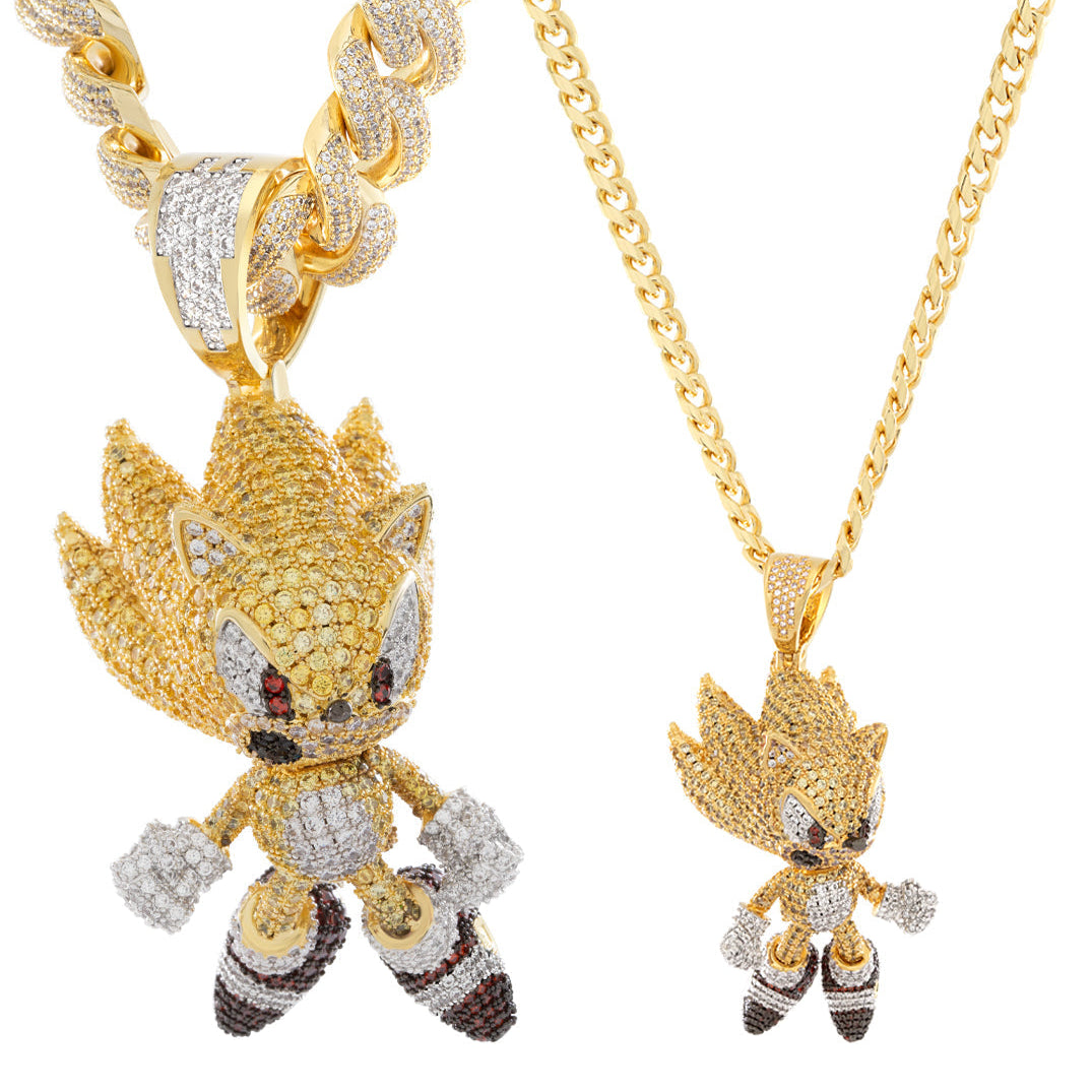 Sonic the Hedgehog x King Ice - LE XL Fast Super Sonic Necklace in 14K Gold / 4.4" by King Ice