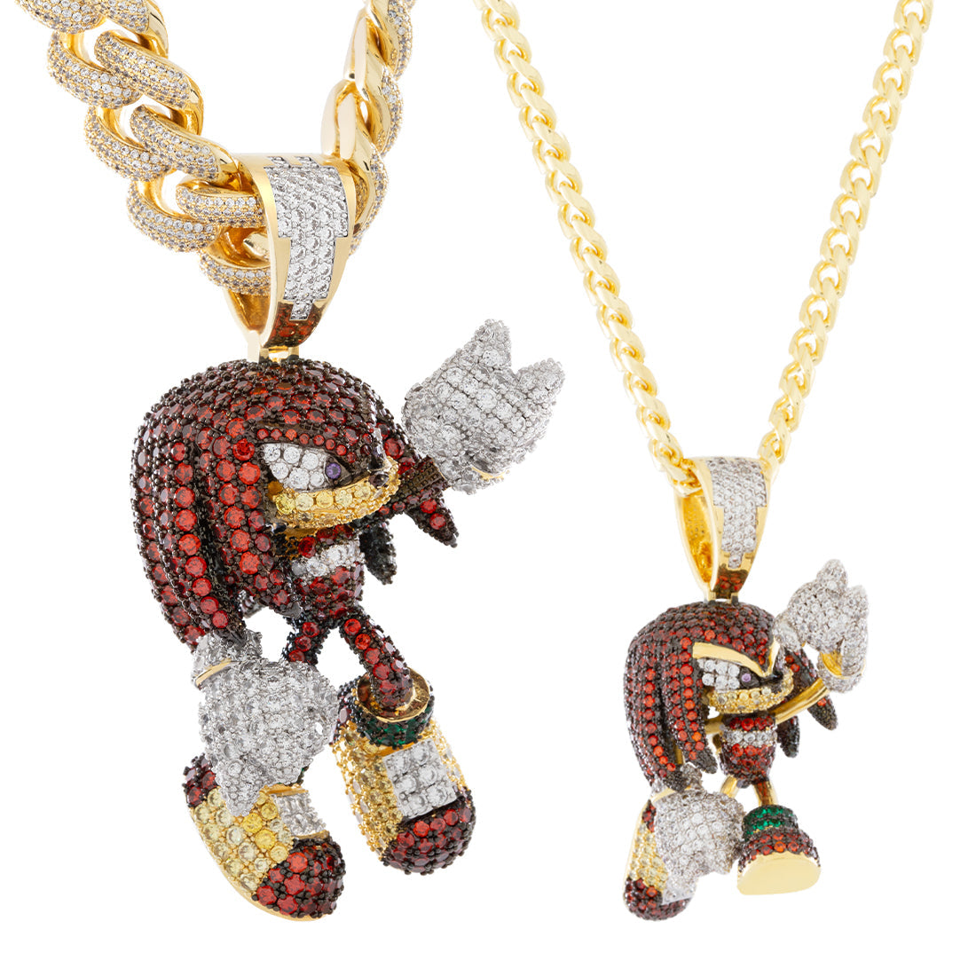 14K Gold / 4.1" Sonic the Hedgehog x King Ice - LE XL Strong Knuckles Necklace