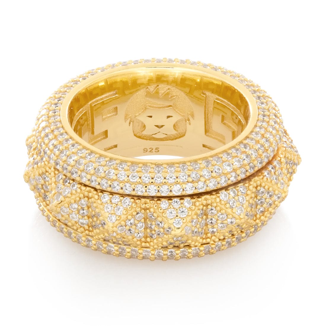 Spike-Studded Icy Spinner Ring in by King Ice