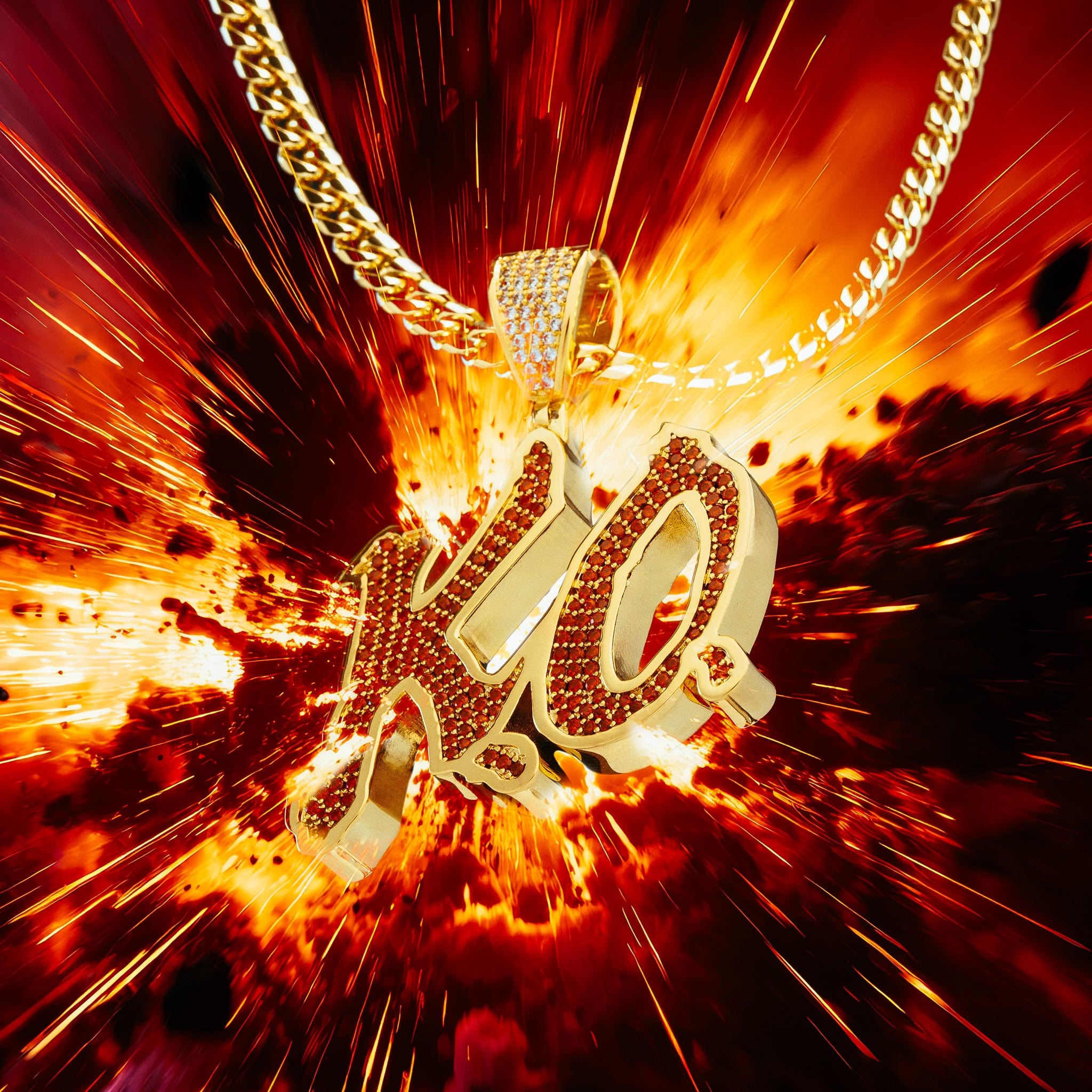 Street Fighter x King Ice - K.O. Necklace  in  1" by King Ice