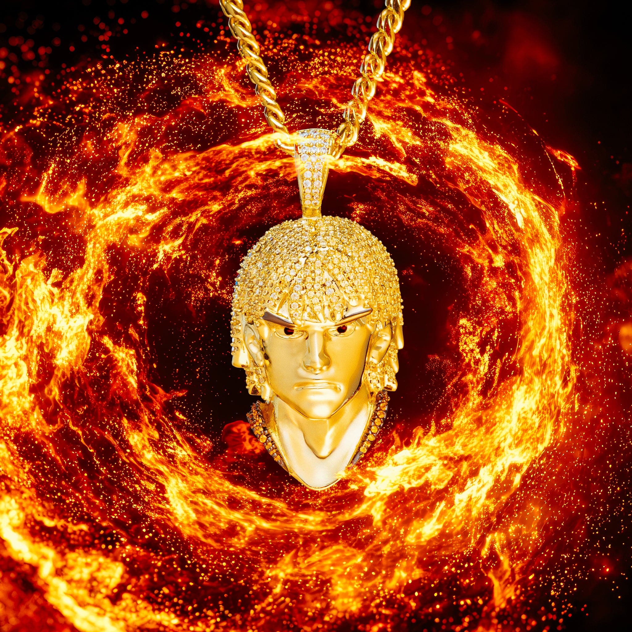 Street Fighter x King Ice - Ken Masters Necklace  in  1" by King Ice