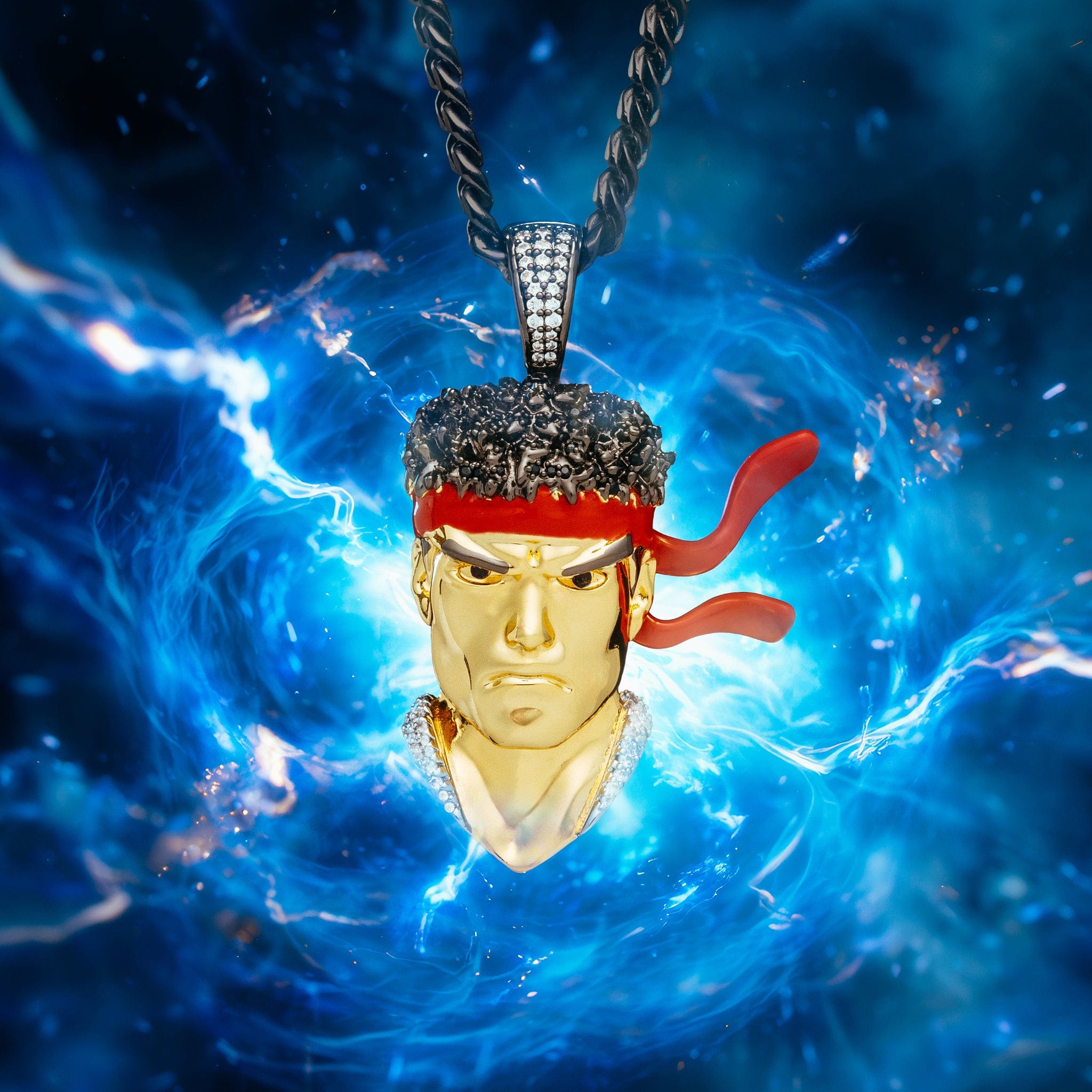 Street Fighter x King Ice - Ryu Necklace in 2.1" by King Ice
