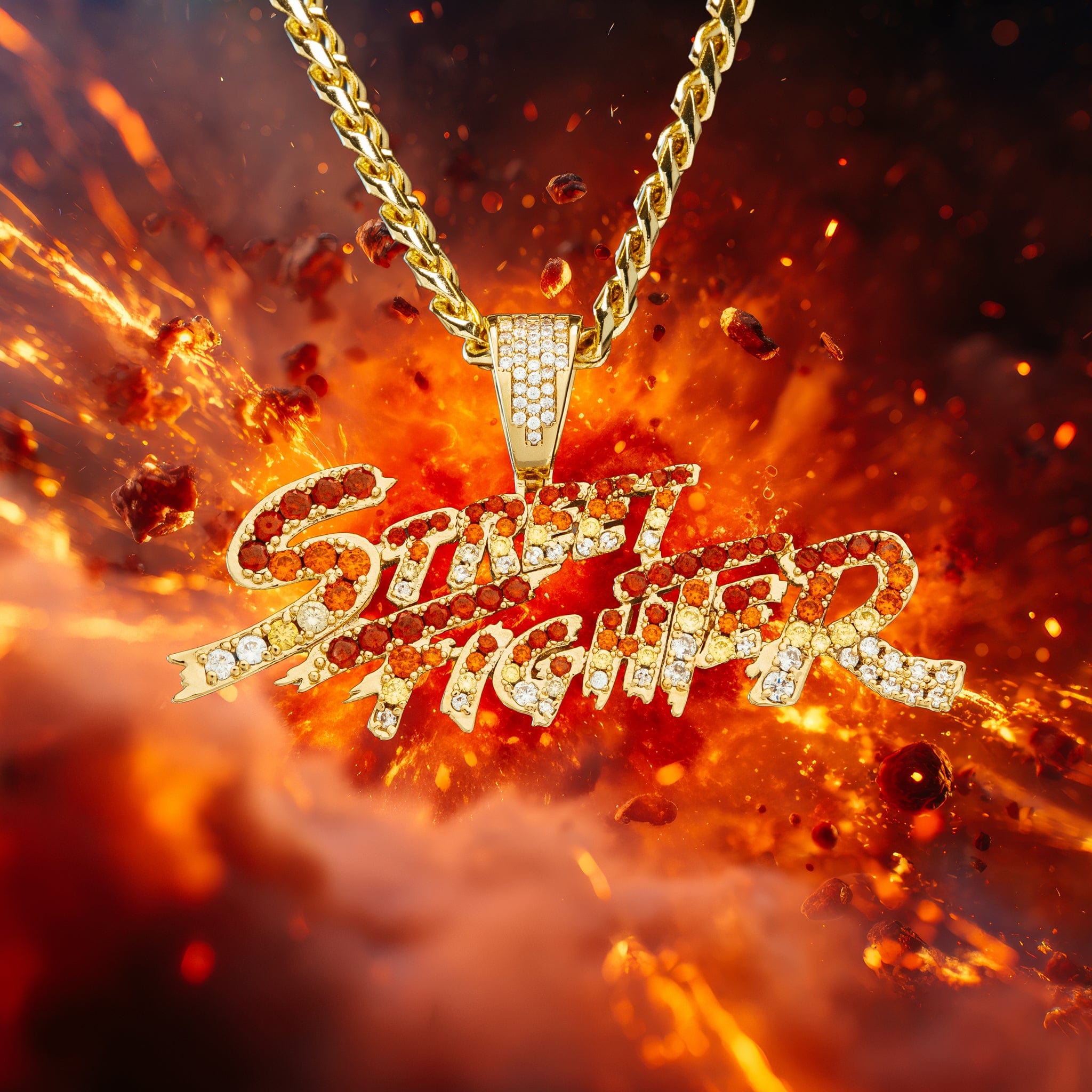 Street Fighter x King Ice - Street Fighter Necklace  in  1" by King Ice